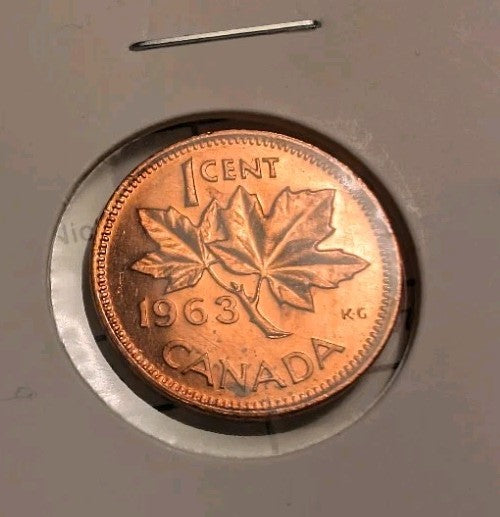 Rare Canada 1963 BU Small Cent Penny.0