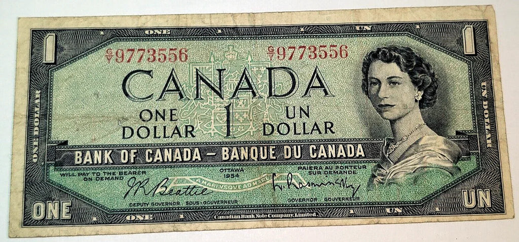 Canada $1 1954 QE II Circulated Note G/Y 9773556 - NumisFind