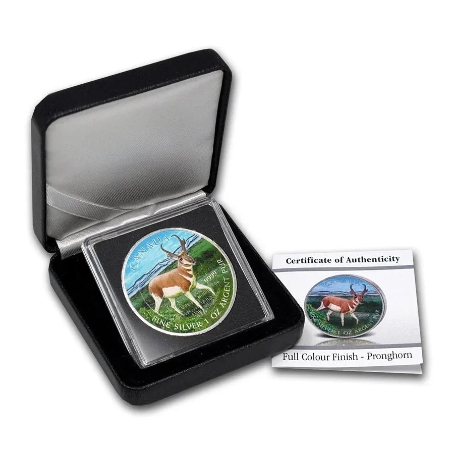 2013 Canada RCM Full Color Pronghorn Antelope Wildlife 1 oz Silver 0.9999 coin - NumisFind