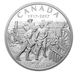 750 Mintage - 10oz Pure Silver 9999 - 2017 Vimy Ridge $100 Coin - With box & COA - NumisFind
