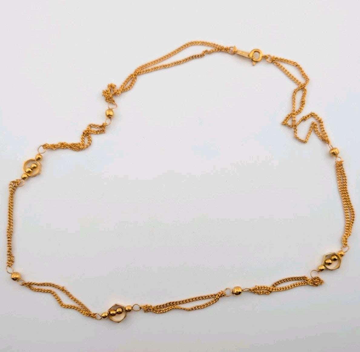 Small Link Gold Tone Rimpy Chain Necklace Everyday Jewelry0
