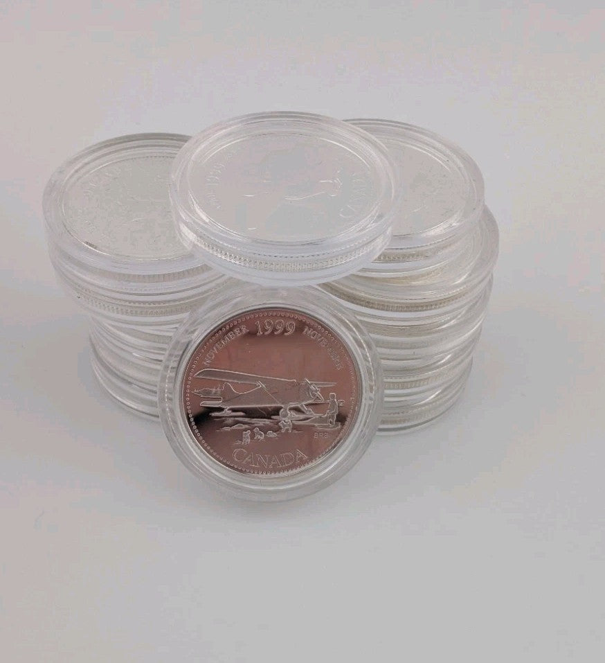 Sterl Silver - Canada 1999 Gem Proof 25 cent Coin Millenium Series 1 Random coin0