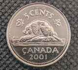 Canada 2001 P Canadian 5 Cent Nickel 5c Beaver0