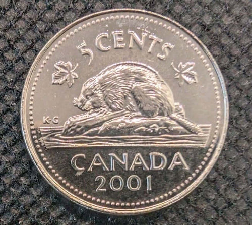 Canada 2001 P Canadian 5 Cent Nickel 5c Beaver0