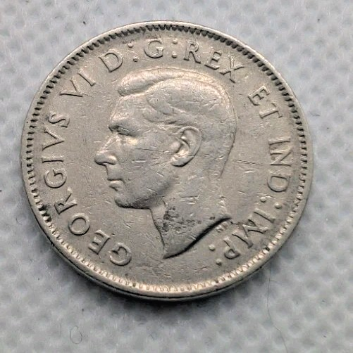 Canada 1937 Dot 5 Cent Coin Nickel Circulated1