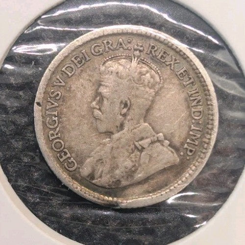 1914 Canada  Silver 5 Cents Silver Coin1