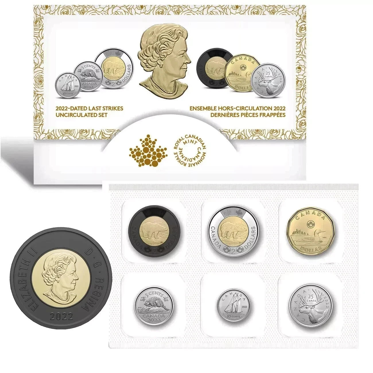 2022 QEII Queen Elizabeth Last Strikes Coin Set in Original RCM Packaging!!0