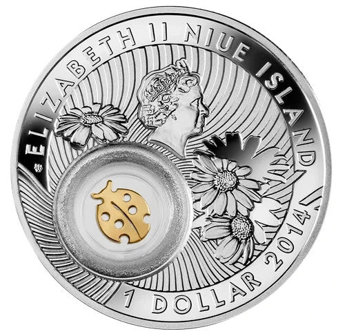 2014 Niue $1 Fine Silver  Coin - Symbols Luck: Ladybird3
