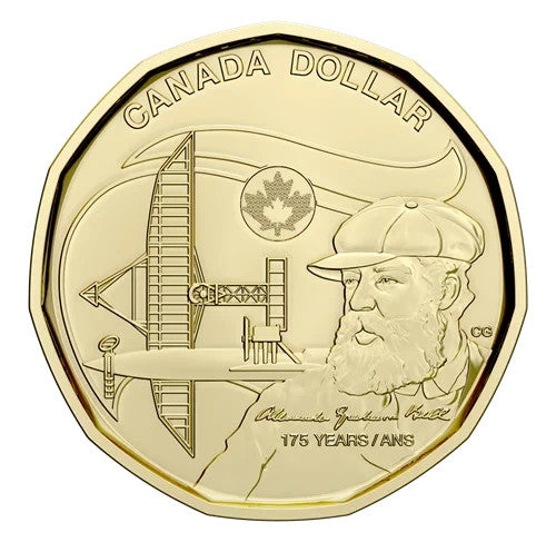 2022 Canada $1 Birth Alexander Graham Bell 175th Anniv Non&Coloured Loonie Rolls2
