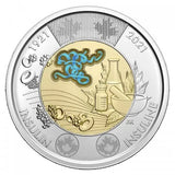 2021 Canada Insulin discovery coloured $2 toonie from roll0