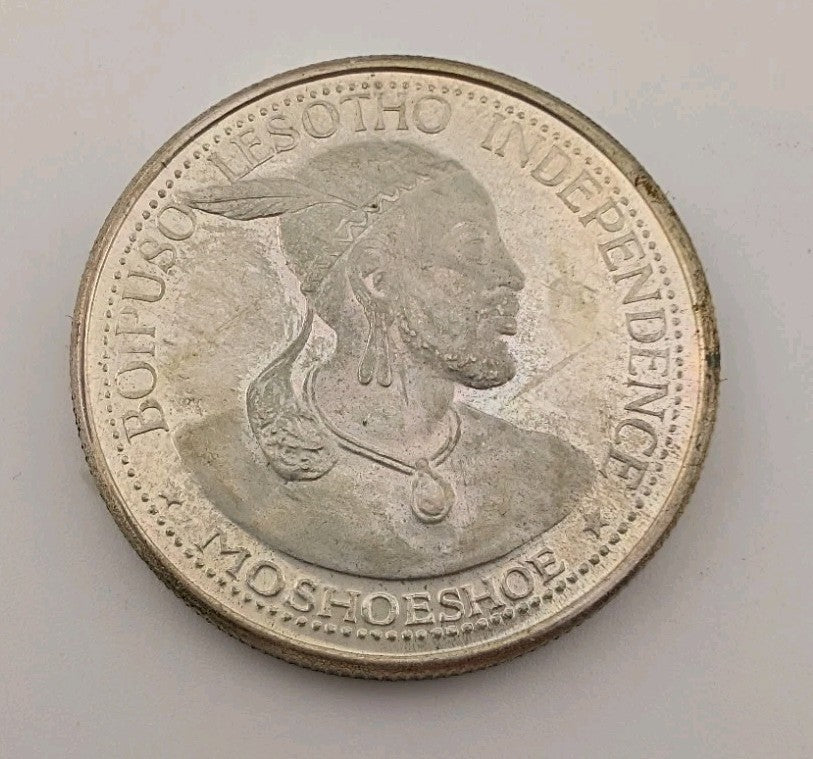 1966 Lesotho Silver 50 Cent Licente Coin UNC - 0.900 Silver 28.1g1