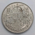 1952 Canadian 50 Cents .800 Silver Half Dollar Queen Elizabeth II - circ - NumisFind