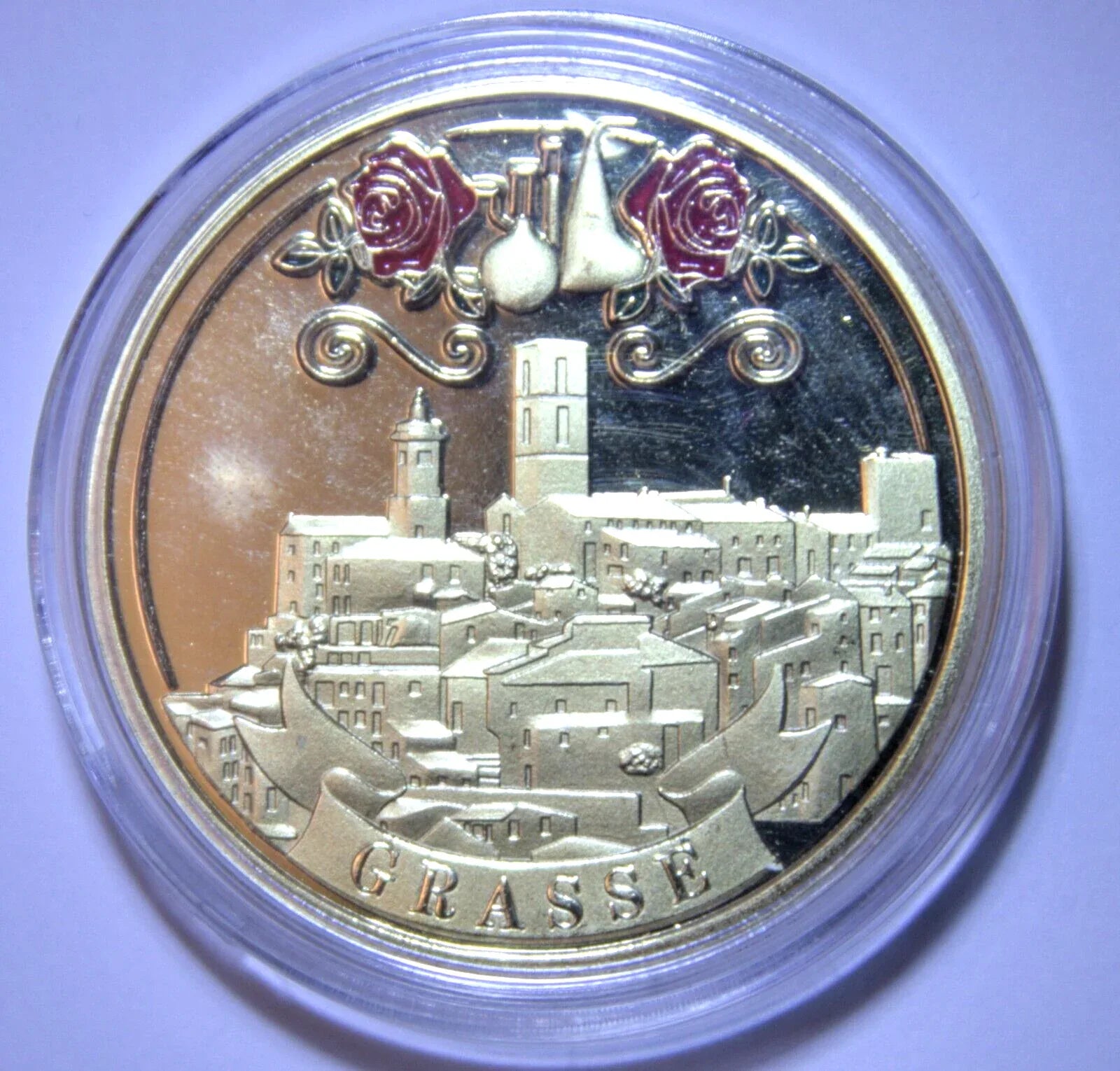 Gold Coin of France Normandie Grasse Commemorative Medal Badge Souvenir Gift - NumisFind
