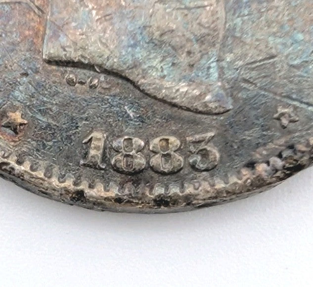 1883 Philippines .835 Silver 50 Centavos de Peso Alfonso XII Spanish RARE - XF2