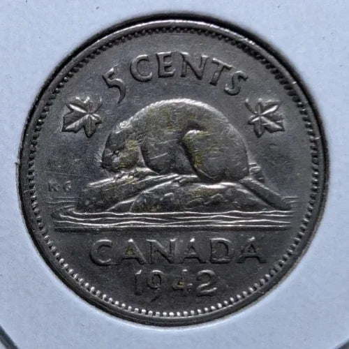 1942 Canada 5 Cent George VI Canadian Nickel Coin Five Cents - NumisFind