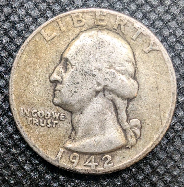 1942 25C Liberty Quarter Dollar Us Silver Coin Circ0
