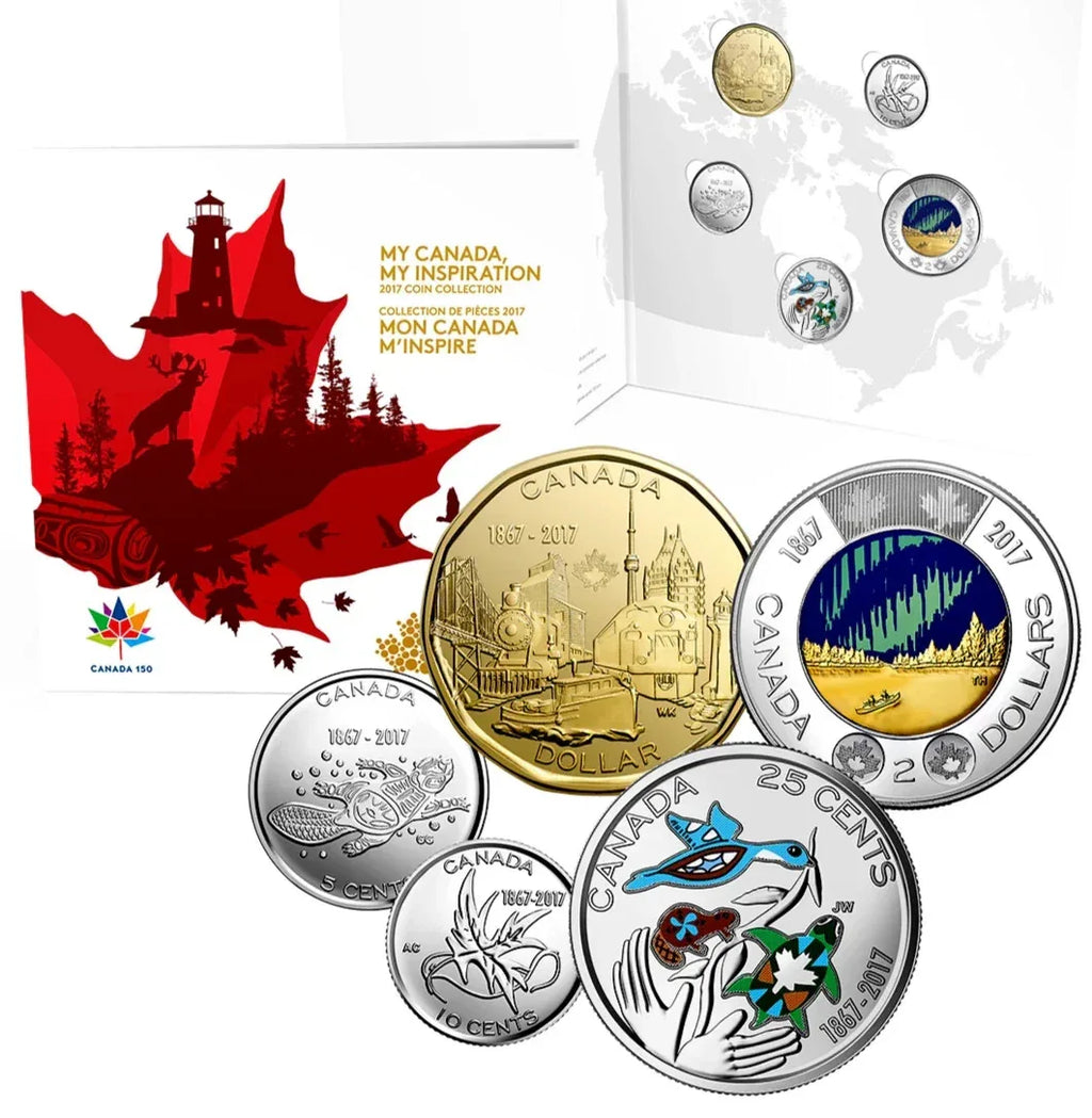 2017 Canada 5-Coin Set RCM - "My Canada, My Inspiration" Glow-in-the-Dark Toonie - NumisFind