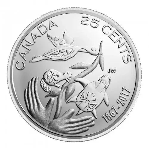 Canada 2017 BU Quarter 25 Cent Twenty-Five Cents Hope for a Green Future - NumisFind