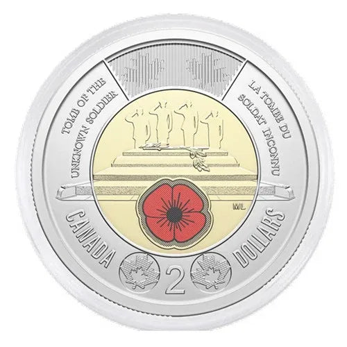 NEW! 2025 Unknow soldier Toonie $2 Color Canada Special Wrap RCM Roll - 25 coins - NumisFind