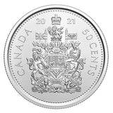 Canada 2021 SET OF TWO Coins 50 Cent Regular & 100th Anniversary Coat of Arms BU3