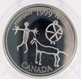 Coin Only 1999 25c February Etched in Ston Millennium Proof Sterling Silver Coin0