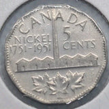 1951 Canada 5 Cent George VI Canadian Nickel Coin Five Cents - Lightly Circ - NumisFind