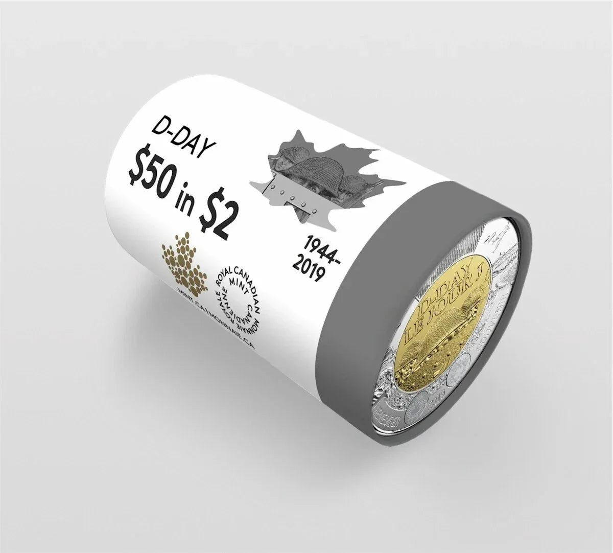 NEW ! 2019 D-Day Toonie $2 No Color Canada Special Wrap RCM Roll - 25 coins - NumisFind