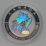 2003 Hologram Maple Leaf Good Fortune Pure 1oz .9999 silver coin Canada - NumisFind