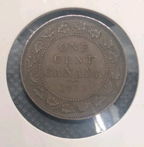 CANADA - 1913 Large Canadian 1 Cent Penny - F-120