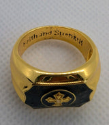 18k Gold Plated Ring, size 9,5 - Beautiful Cross Design - Faith And Strength 5
