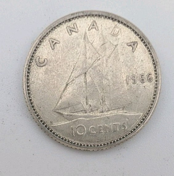 1966 Canada 10c Silver coin Dime - 2g of pure silver0