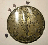 ERROR - LOTS OF LITTLE DIE CRACK - 1943 Canada "TOMBAC" 5 Cents Nickel - CIRC - NumisFind