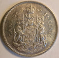 1966 Canadian 50 Cents .800 Silver Half Dollar Queen Elizabeth II - AU - NumisFind