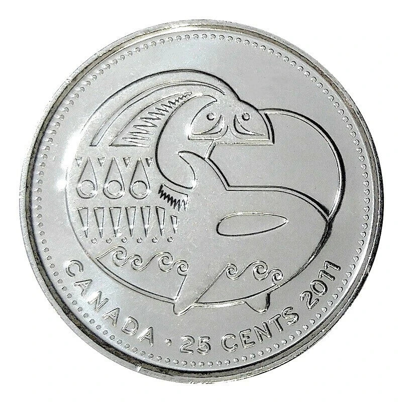2011 Canada Legendary Nature Orca Plain BU UNC 25c Piece!!0