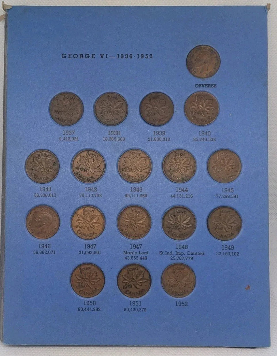 Canadian Small Cent Collection (1920–1972) – Complete - Whitman Album - NumisFind