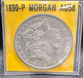 AU58 1890 P Morgan Silver Dollar $1 0.9 Fine Silver US Coin0