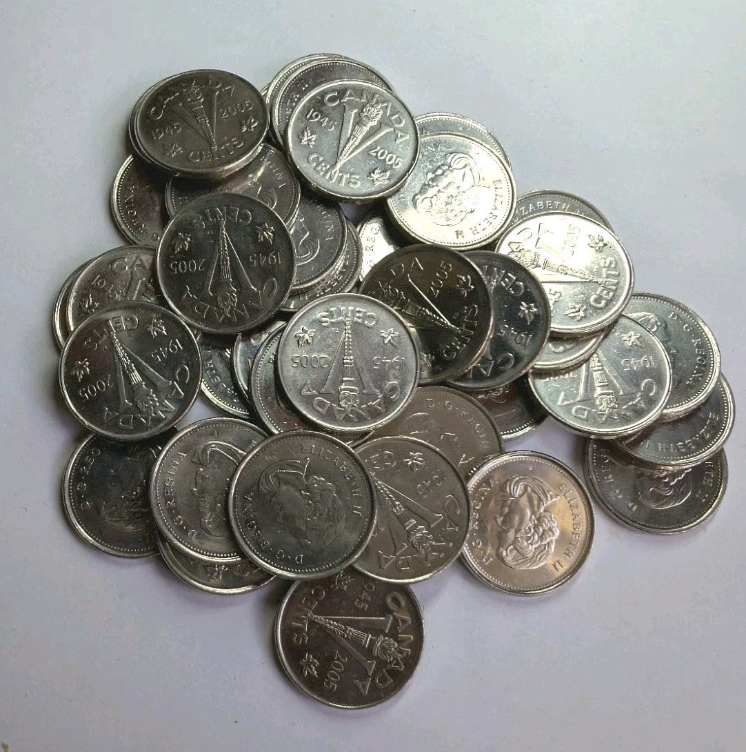Canada 2005 (1945-) 5-Cent Victory VE-Day 60th Anniversary Nickel P Coin - AU0