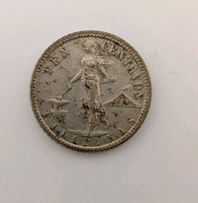 Philippines 10 Centavos 1945D Coin .750 Silver0