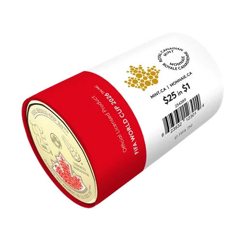 FIFA 2026 CANADA 25x$1 Colorized Special Wrap Dollar Coin Roll0