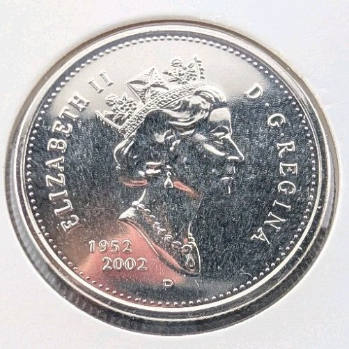 1952-2002 P  Double Date PROOFLIKE CANADA 25 Cent Caribou Quarter PL UNC1