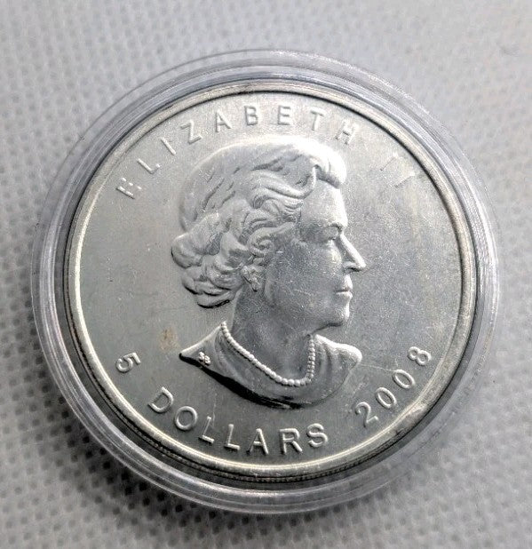 Canada 2008 Maple Leaf S 1 Oz Fine Silver Coin $5 Olympics1