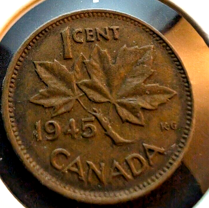 1945 Canada Small Cent Canadian 1 penny coin VERY NICE !0