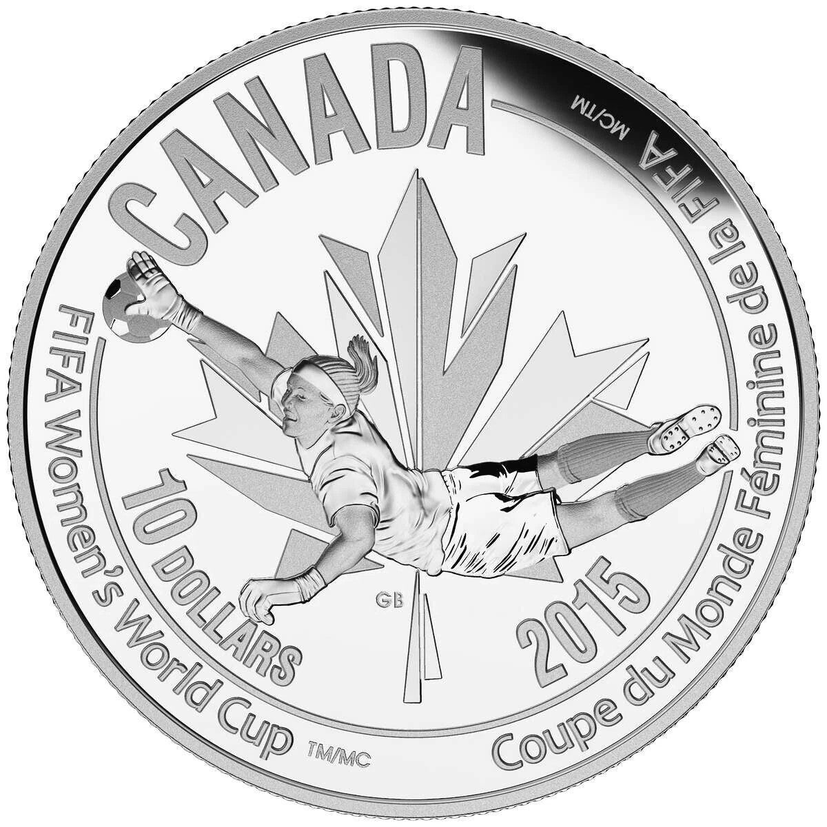 2015 $10 FIFA Women's World Cup Canada 2015: The Goalie - Pure Silver Coin0