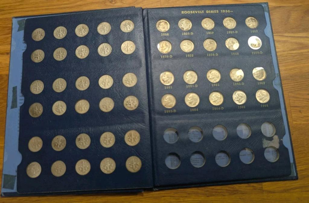 1946-1966 Roosevelt Dime Complete Set Of 50 Coins Album Circulated And Unc - NumisFind