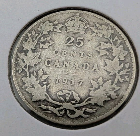 1917 Canada 25 Cents Sterling Silver!0
