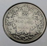 1917 Canada 25 Cents Sterling Silver!0