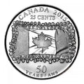 2015 Flag Canada 25 cents quarter coin0