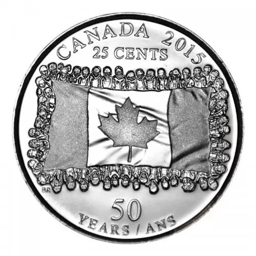 2015 Flag Canada 25 cents quarter coin0