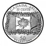 2015 Flag Canada 25 cents quarter coin0