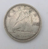 1953 Canada 10c Silver coin Dime - 2g of pure silver0